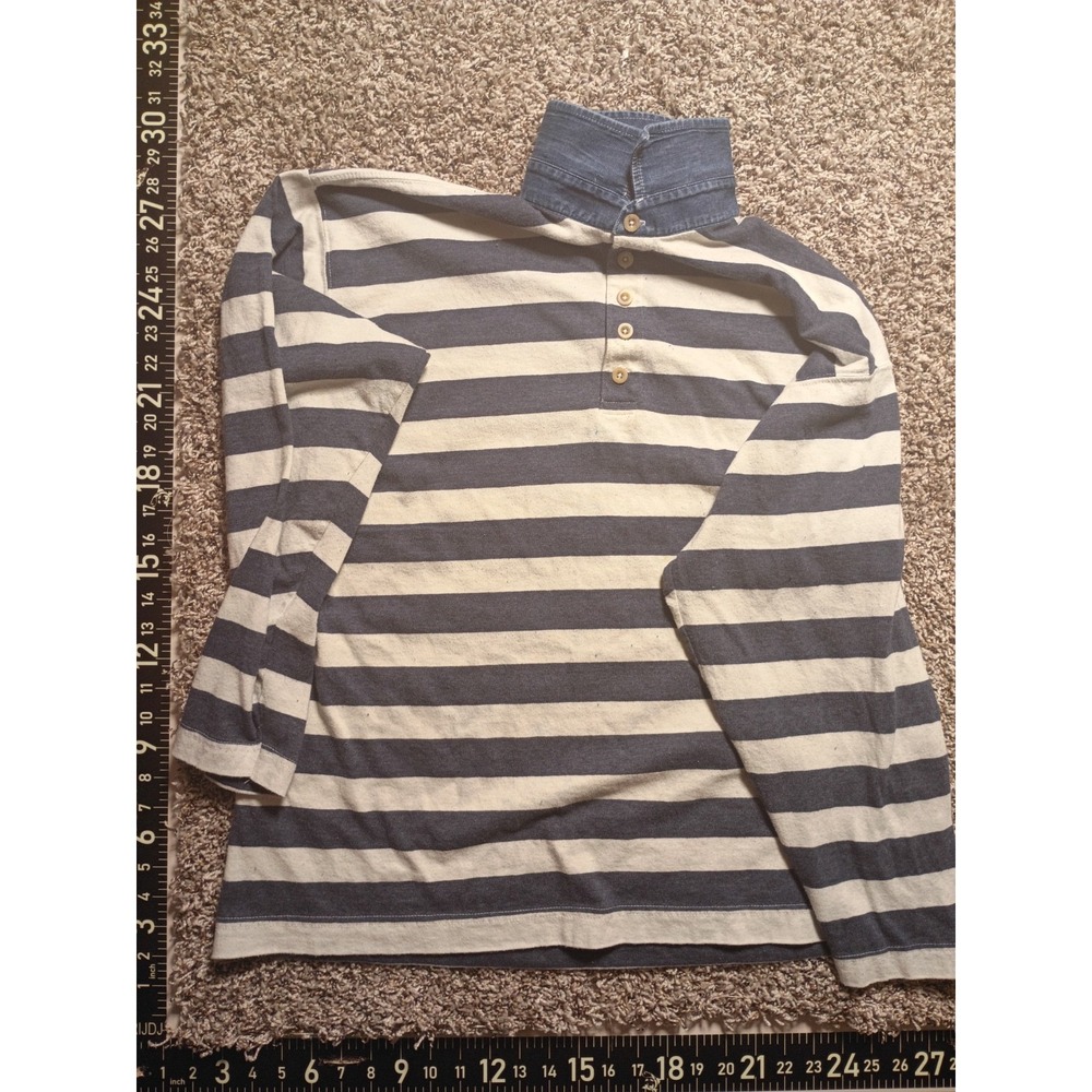 World Island Men Large Y2K Long Sleeve Retro Collared Shirt